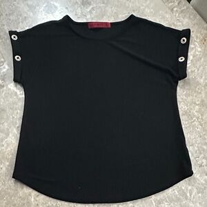 Classic Black Short Sleeve Women's Top